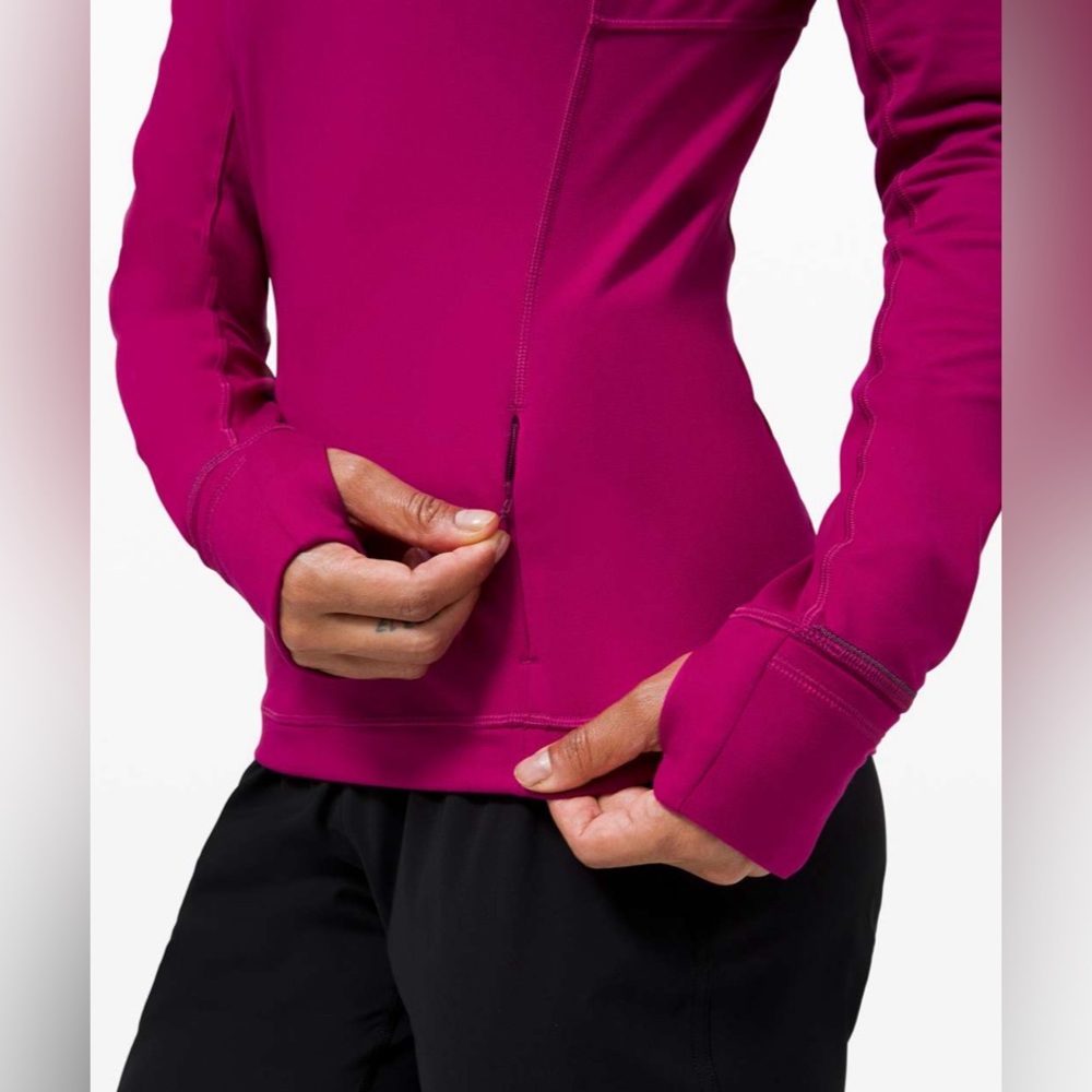 Lululemon Runderful Long Sleeve Deep Fuschia 2 - Picture 4 of 11